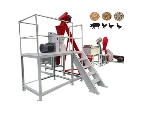 110kw 6-8 T/H Animal Feed Production Machine Carbon Steel Chicken Feed Machine